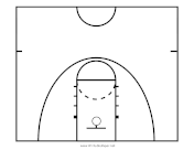 Printable College Womens Basketball Half-Court Diagram