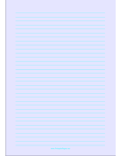 Printable Lined Paper - Light Blue - Medium Cyan Lines - A4