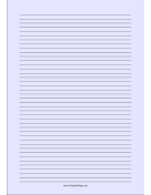 Printable Lined Paper - Light Blue - Narrow Black Lines - A4