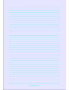 Printable Lined Paper - Light Blue - Narrow Cyan Lines - A4