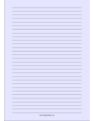 Printable Lined Paper - Light Blue - Wide Black Lines - A4