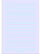 Printable Lined Paper - Light Blue - Wide Cyan Lines - A4