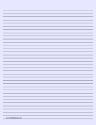 Printable Lined Paper - Light Blue - Medium Black Lines