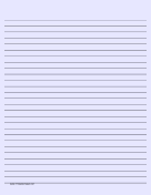 Printable Lined Paper - Light Blue - Wide Black Lines