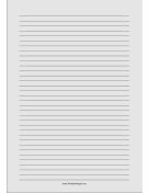 Printable Lined Paper - Light Gray - Medium Black Lines - A4