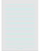 Printable Lined Paper - Light Gray - Medium Cyan Lines - A4