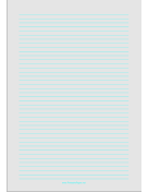 Printable Lined Paper - Light Gray - Narrow Cyan Lines - A4