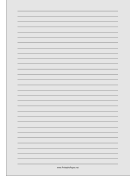 Printable Lined Paper - Light Gray - Wide Black Lines - A4