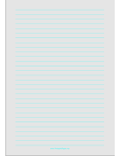 Printable Lined Paper - Light Gray - Wide Cyan Lines - A4