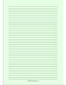 Printable Lined Paper - Light Green - Narrow Black Lines - A4