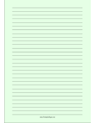 Printable Lined Paper - Light Green - Wide Black Lines - A4