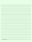 Printable Lined Paper - Light Green - Wide Black Lines