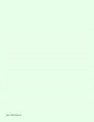 Printable Lined Paper - Light Green - Wide White Lines