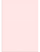 Printable Lined Paper - Light Red - Medium White Lines - A4