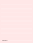 Printable Lined Paper - Light Red - Wide White Lines