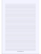 Printable Lined Paper - Pale Blue - Narrow Black Lines - A4