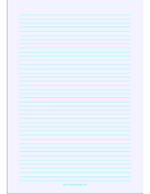 Printable Lined Paper - Pale Blue - Narrow Cyan Lines - A4