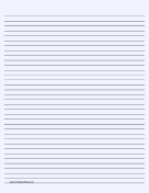 Printable Lined Paper - Pale Blue - Medium Black Lines