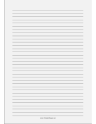 Printable Lined Paper - Pale Gray - Medium Black Lines - A4