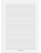 Printable Lined Paper - Pale Gray - Narrow Black Lines - A4