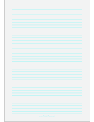 Printable Lined Paper - Pale Gray - Narrow Cyan Lines - A4