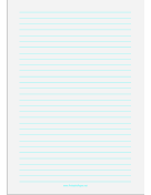 Printable Lined Paper - Pale Gray - Wide Cyan Lines - A4