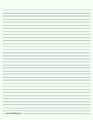 Printable Lined Paper - Pale Green - Medium Black Lines