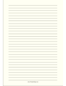 Printable Lined Paper - Pale Yellow - Wide Black Lines - A4