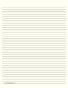 Printable Lined Paper - Pale Yellow - Medium Black Lines