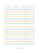 Printable Colorful Full Page Check Register Wide Spaces