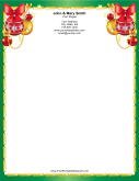 Colorful Ornaments Gold Green Border stationery design