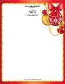 Colorful Ornaments Gold Red Border stationery design