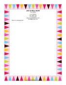 Colorful Pennants stationery design