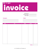 Colorful Service Invoice Template