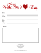 Colorful Valentines Day Fax Cover fax cover sheet