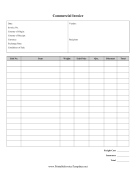 Commercial Invoice Template