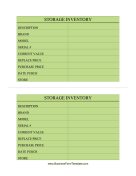 Computers Storage Inventory Card