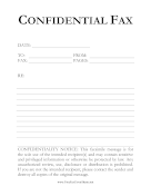 Confidential Fax Large Print fax cover sheet