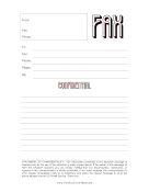 Confidential Fax Lined fax cover sheet