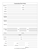 Construction Work Order Template