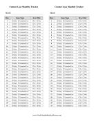 Contact Lens Monthly Tracker