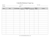 Controlled Substance Usage Log