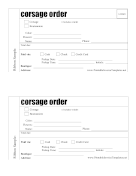 Corsage Order Form Template