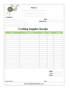 Crafting Supplies Receipt