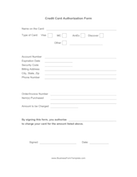 Credit Card Authorization Form