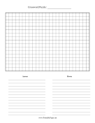 Printable Crossword Puzzle Paper