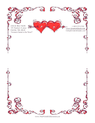 Cupid Hearts Romance stationery design