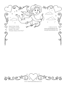 Cupid With Bow Black and White stationery design