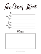 Cursive Large Print fax cover sheet