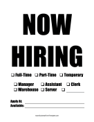 Customizable Now Hiring Sign